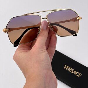 Versace Men’s Sunglasses – Gold Aviator Frame | VE2284 1002EL | NEW & AUTHENTIC